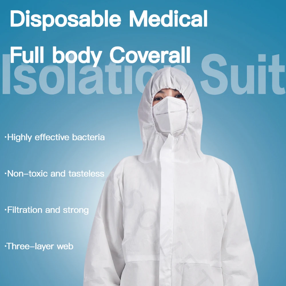 

Disposable Isolation Suit Antibacterial Protective Clothing Medical Anti-Virus Dust-proof Clothes Anti Infection Coverall Suit