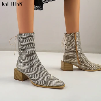 

KAI ILIAN Women high heeled boots 2020 New shoes fashion ankle boots pointed toe Female safety boots Autumn Winter plus size