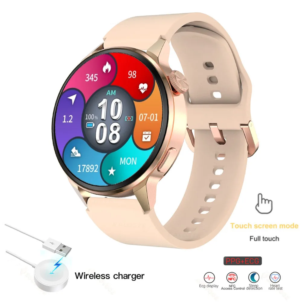 2022 NFC Smart Watch Women Bluetooth Call Sport GPS Track Watches Men Custom Dial Heart Rate ECG PPG Smartwatch For Android IOS 