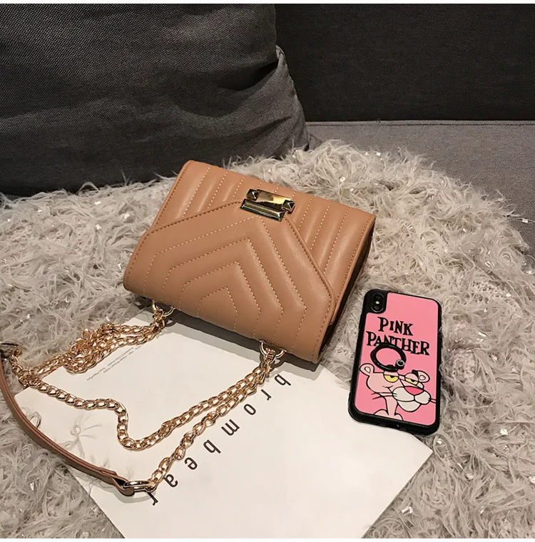 Текстурированная сумка зимняя новая Корейская версия ретро модная маленькая квадратная сумка на цепочке Индивидуальная сумка через плечо