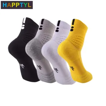 

HAPPTYL 1Pair Men's Athletic Cushion Socks Performance Cotton Compression Sport Basketball Arch Support Socks