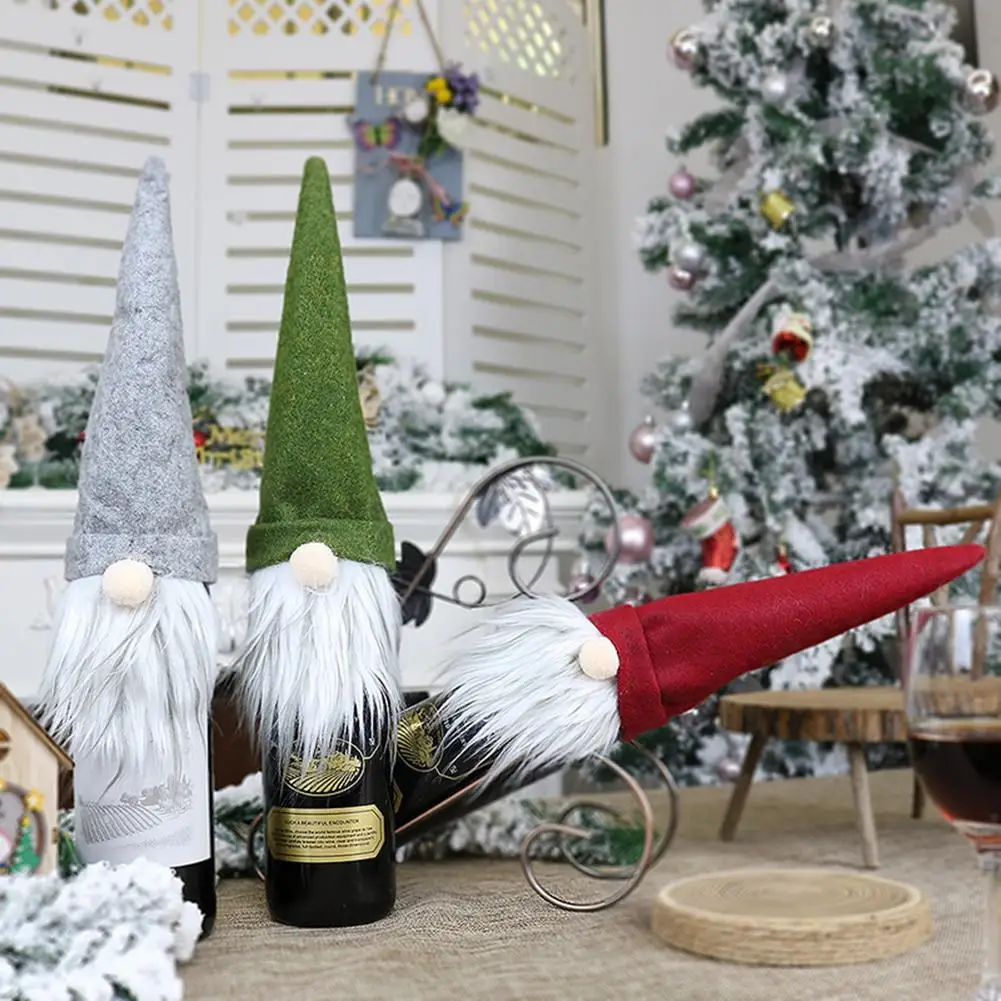 2019 Рождественская бутылка вина чехол-сумочка с украшения для рождественской вечеринки для дома подарок на Рождество держатели для