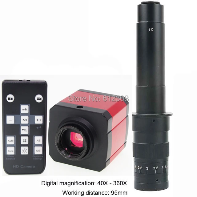 24MP 1080P 60FPS HD HDMI USB промышленный лабораторный микроскоп Видео камера TF слот для карт C-Mount объектив 144 светодиодный кольцевой свет