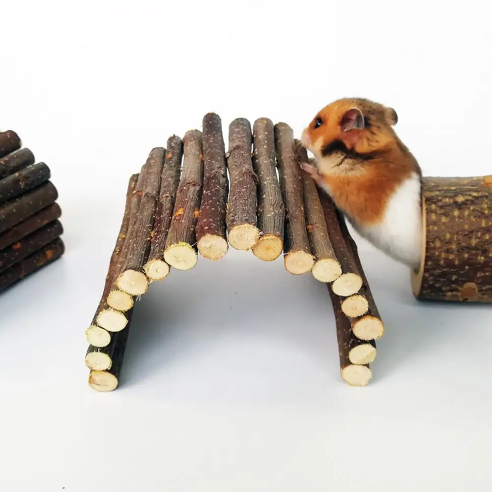 Яблоко деревянный арочный мост хомяк doging туннель хомяк игрушка для прорезывания зубов домашних животных Кролик морская свинка поставки маленькая жевательная игрушка для домашнего питомца игрушка