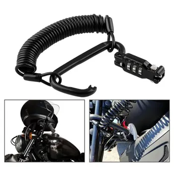 

Motorcycle Helmet Lock With 3-digit Combination Password Lock And 6 Feet Steel Cable For Helmet Safety