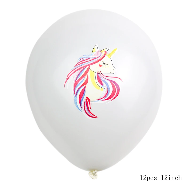 10 шт праздничные шарики с единорогом на день рождения, шары с единорогом, украшения из латекса, воздушный шар "Конфетти", украшения для дня рождения, воздушные шары - Цвет: Balloon  12pcs