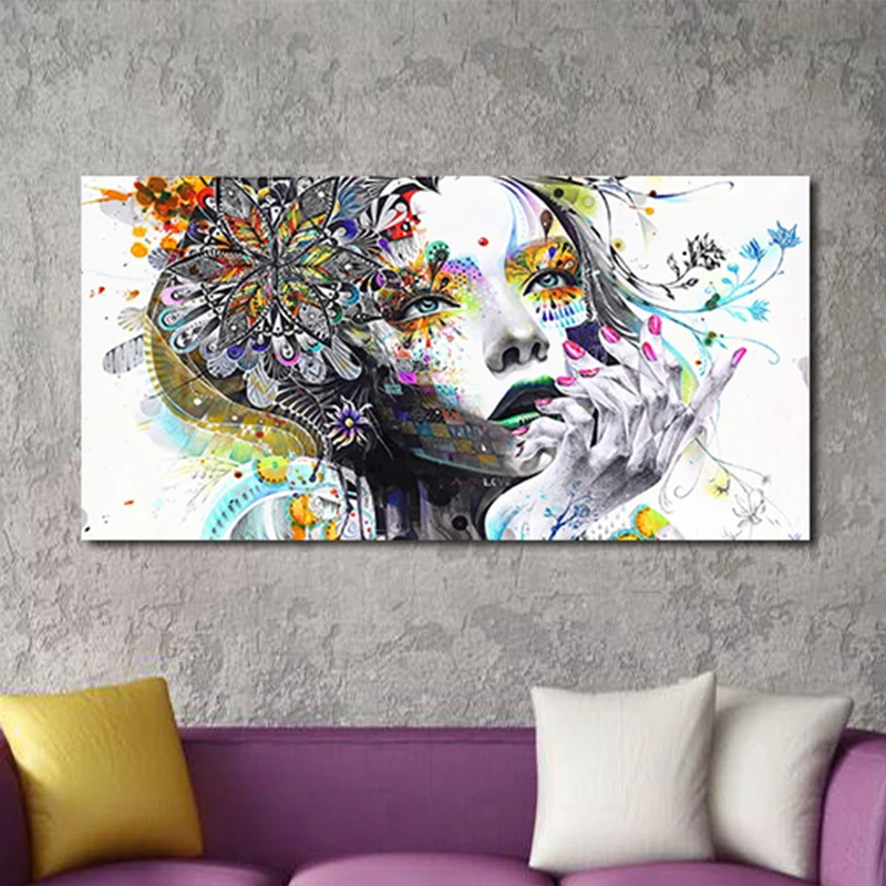 Красочные современные Minjae Lee красота лицо картина маслом для гостиной домашний декор