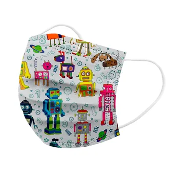 

Kids Face Mask Facial Masks 100Pcs 3ply For Protection Breathable Non Woven Masks Cartoon Print Mouth Caps Mascarilla Маска