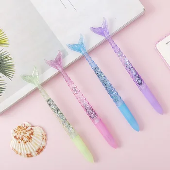 

36PCS Girl Color Plating Mermaid Into Oil Gel Pen Quicksand Tender Signature Pen Stationery