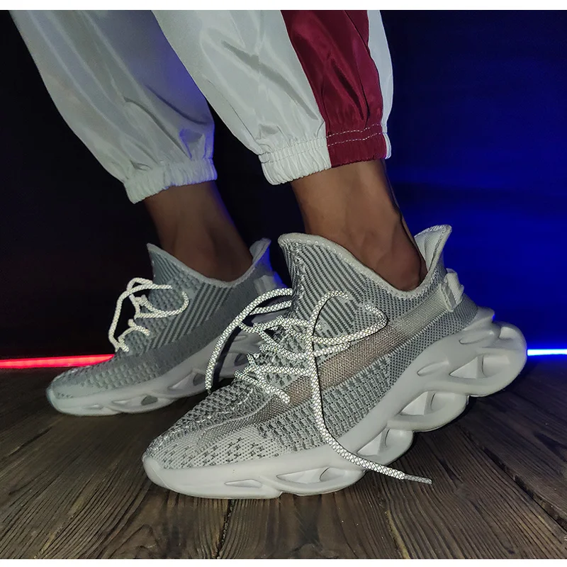 Wear-resistant Mens Sneakers Lace-Up Light Breathable Males Running Shoes Outdoor Non Slip Sport Shoes