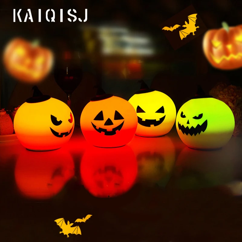 

KAIQISJ Halloween pumpkin lantern Bluetooth speaker touch light LED portable speaker Halloween ghost face lantern speaker props