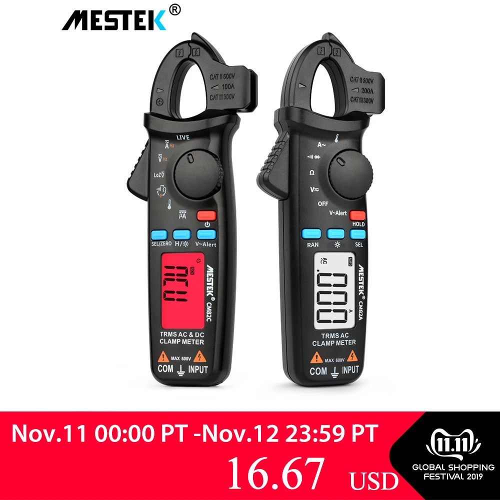 Online True RMS Digital Clamp Meter MESTEK CM82A B C DC AC Strom Spannung Ampere NCV Ohm Tester Amperemeter multimeter Elektriker Werkzeug