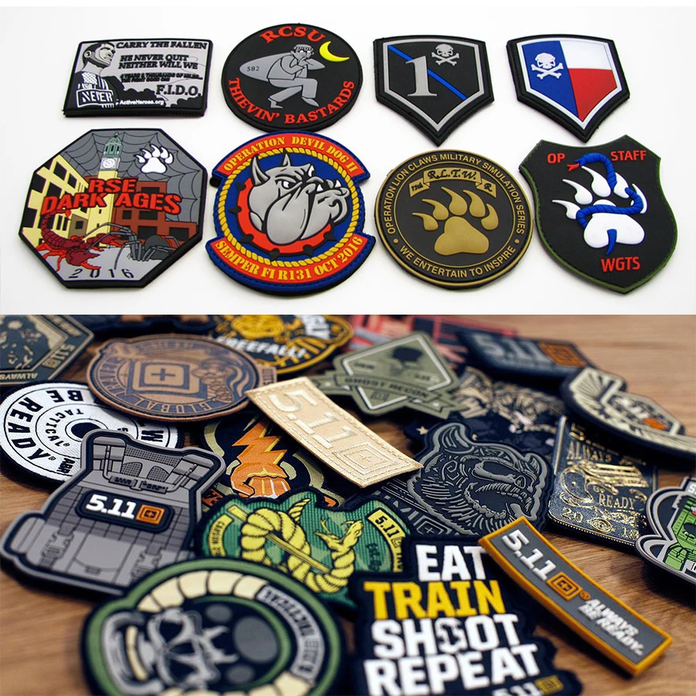 Parche de PVC personalizado, insignias de goma, gancho y bucle para gorras, sombreros, bolsas, parches 2D 3D, apliques militares tácticos Punk, emblema de brazo para casco - Imagen 3