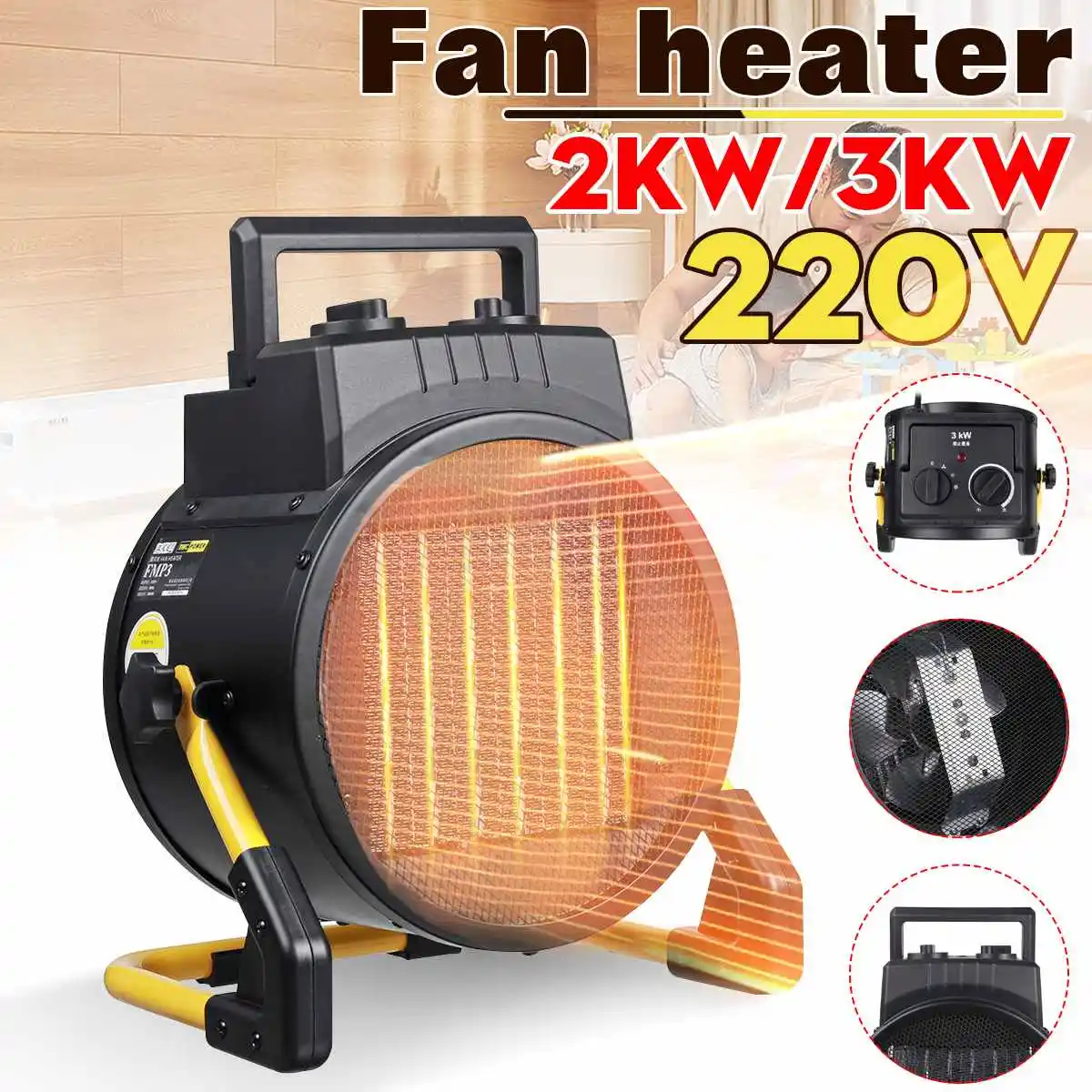 2/3KW Fast Electric Heater Fan Mini Portable Heater Stove PTC Ceramic  Warmer for Winter Household Indoor Heating Camping - AliExpress