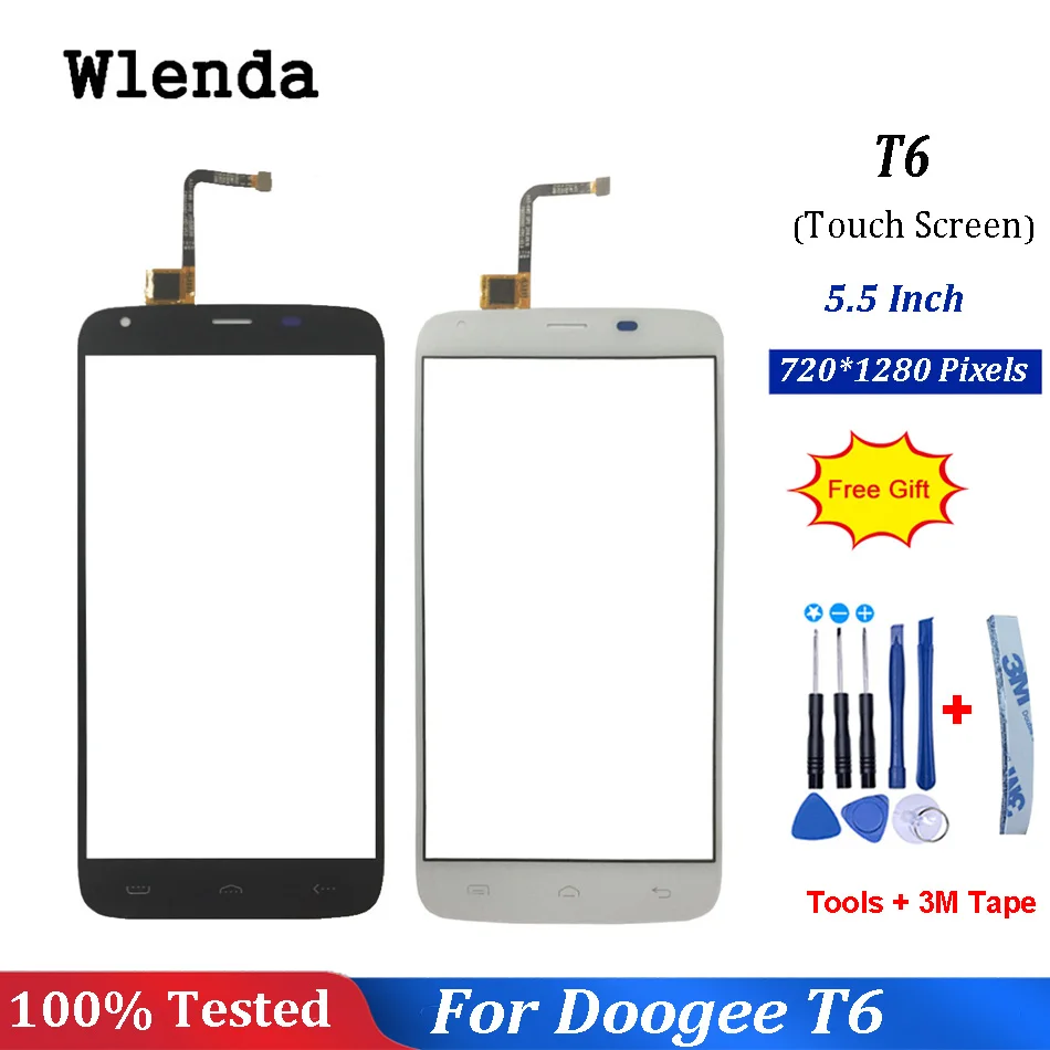 

5.5 inch Touch Panel For Doogee T6 / T6 Pro Touch Screen Digitizer Sensor Front Outer Glass Lens Without LCD With Free Tools