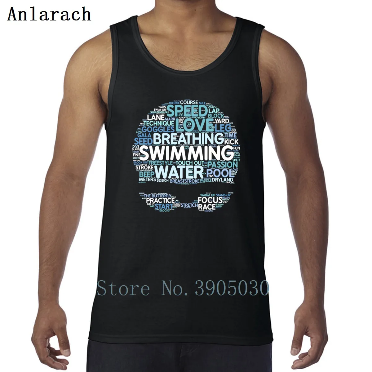 

Swimmingss Words Vest Vintage Muscle Sleeveless Summer Tank Tops Men Comfortable Famous Singlets Anlarach Design