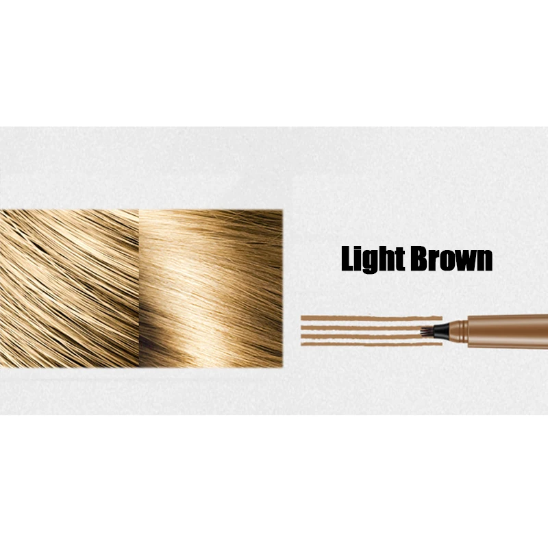 light brown Карандаш для бровей водостойкий стойкий микро-вилка кончик бровей Татуировка ручка FM88 - Цвет: light brown