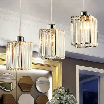

Modern K9 Crystal Pendant Lamps Led Chandelier Hanging Light for Dinning Room Colgante E27 Light Fixtures Home Deco WF1013