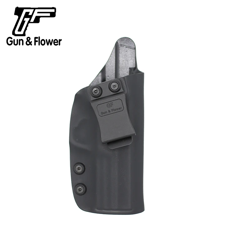 Пистолет и цветок M& P 9 чехол для пистолета Kydex внутри поясной кобуры Тактический скрытый держатель для пистолета с зажимом для ремня - Цвет: Черный цвет