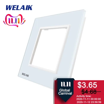 

WELAIK EU Wall-Switch DIY-Parts-Glass-Panel Only-Wall Light-Switch Crystal-Glass-Panel Square-hole A18W1
