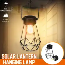 Ретро солнечные фонари для сада винтажная Подвесная лампа Солнечный фонарь выдолбленные Светильники наружные водонепроницаемые Ландшафтные лампы теплый белый