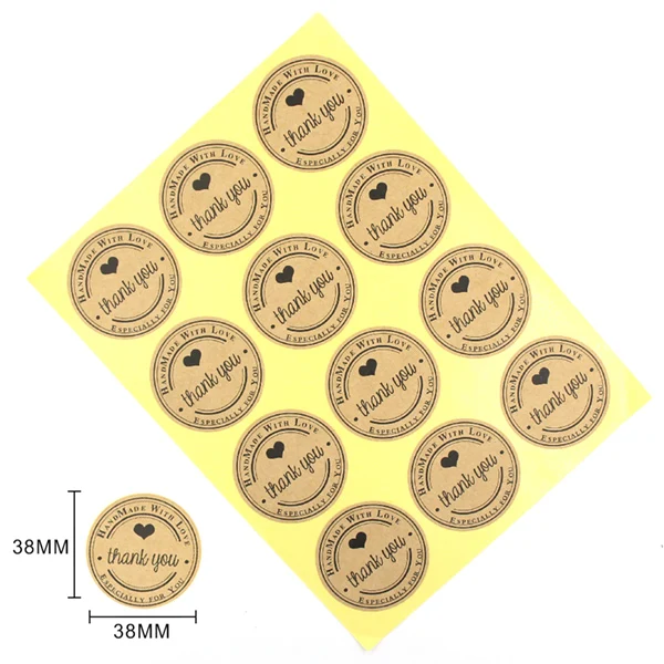 Цветочные наклейки спасибо стикер Круглый прямоугольник Сделано с любовью стикер s вечерние ручной работы торт средство герметизации упаковки Lables 10 листов - Цвет: 1