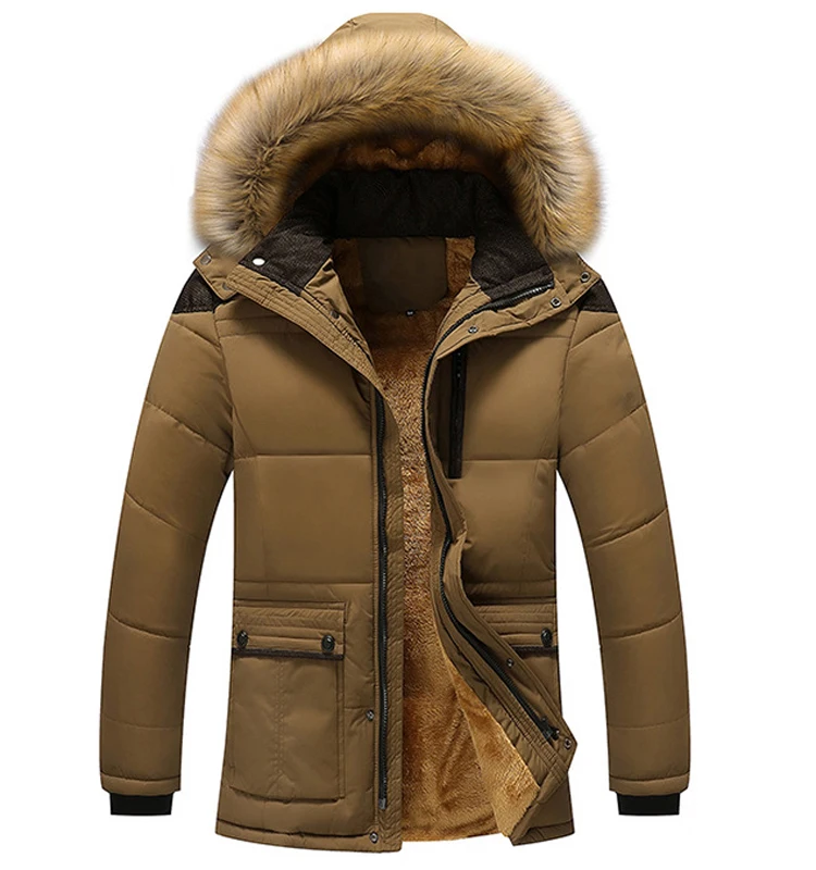 Зимние мужские куртки из плотного флиса 5XL с меховым воротником и капюшоном, мужские пальто, повседневная верхняя мужская куртка, ветрозащитная SA390