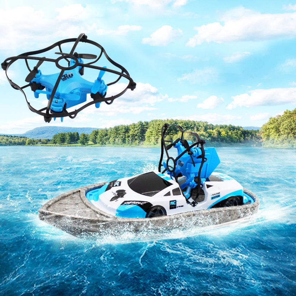 

RC Drone Boat Newest Car Water Ground Air Mode 3 In 1 Three Modes Headless Mode Altitude Hold RC Helicopters Toys For Kids