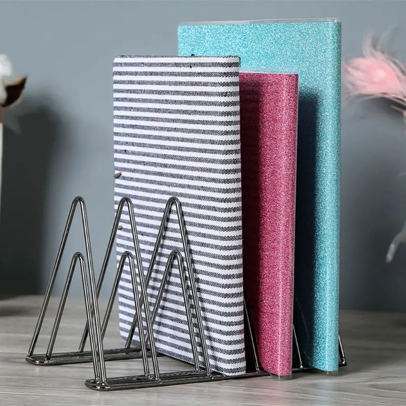 

1 Set Flexible Triangle Shape Simple Book Support Stand Desktop Storage Racks Shelf Home Decor Magazine Holder