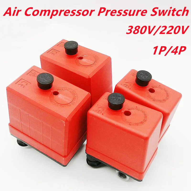 Central Pneumatic Air Compressor Pressure Switch Control Valve Replacement Parts 1P /4P 90-120 PSI 240V /380V Pressure Switch