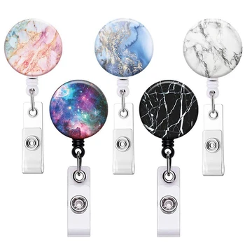 

Scalable ID Badge Clip ID Badge Reel with Clip Retractable Badge Clip for Office Worker Physician Nurse Small 5Pcs