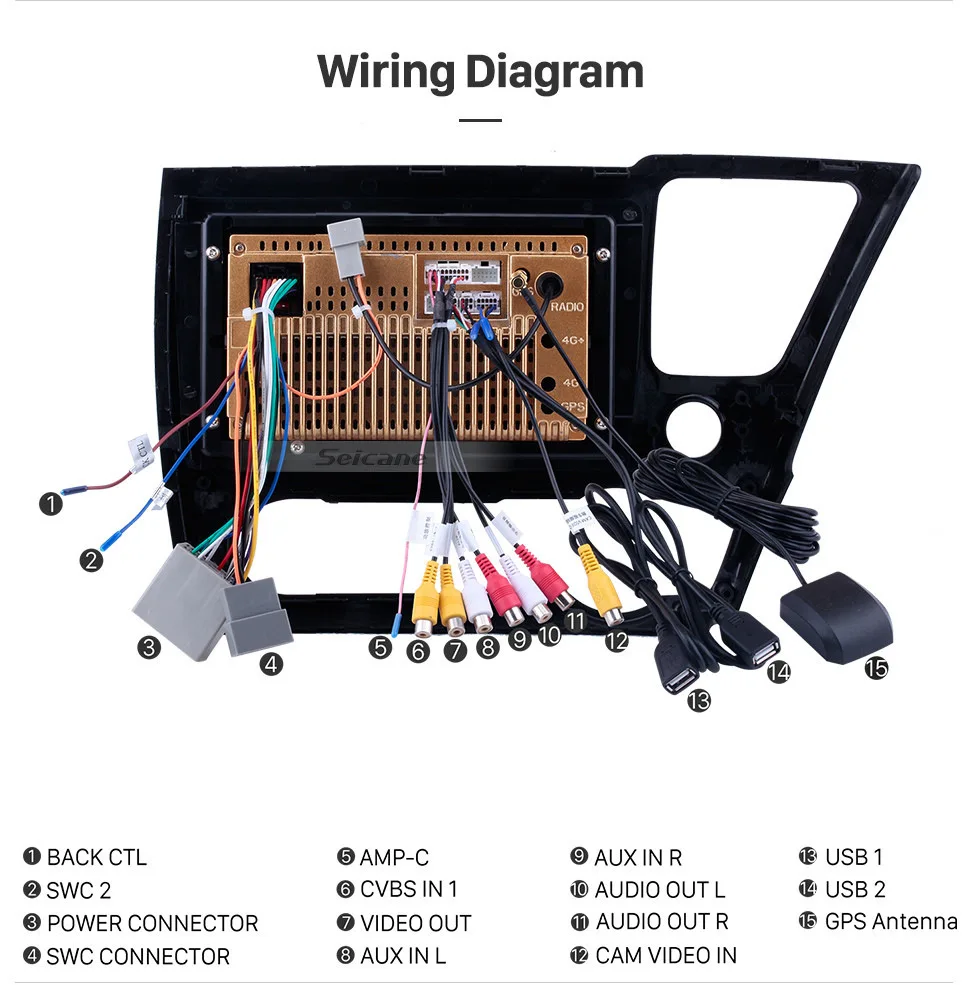 Cheap Seicane 9 inch Head Unit Player Android 9.0 GPS Car Radio For 2014 2015 2016 2017 Honda Civic Support Steering Wheel Control 15