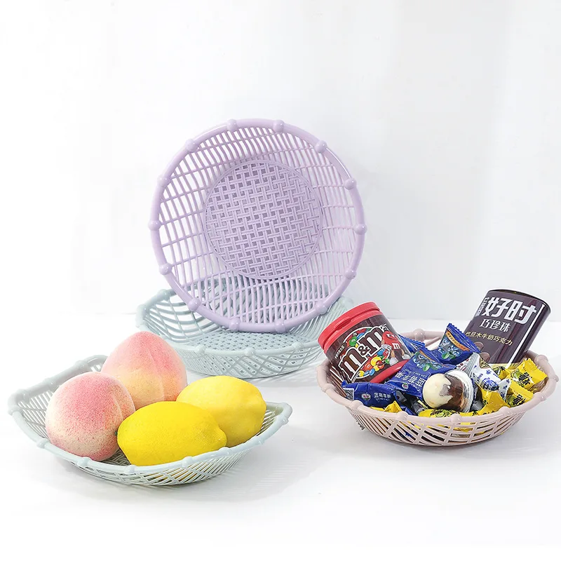 

Household Living Room Fruit Plate Teapoy Table Fruit Basket Dried Fruit Box Plastic Dried Fruit Tray Snacks Storage Basket