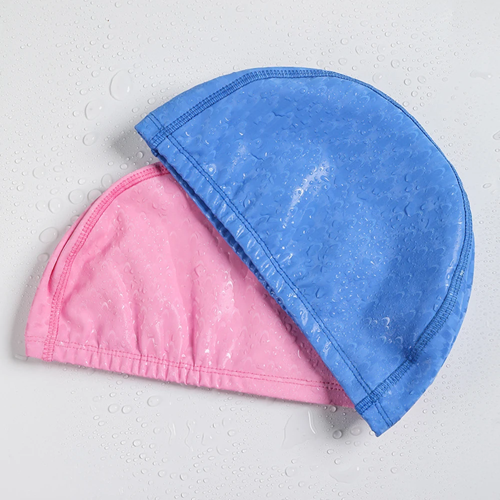 Adults Men Women Swimming Cap Waterproof PU Fabric Shark Skin Print Swim Pool Protect Ears Long Hair Bath Diving Hat Accessories 5