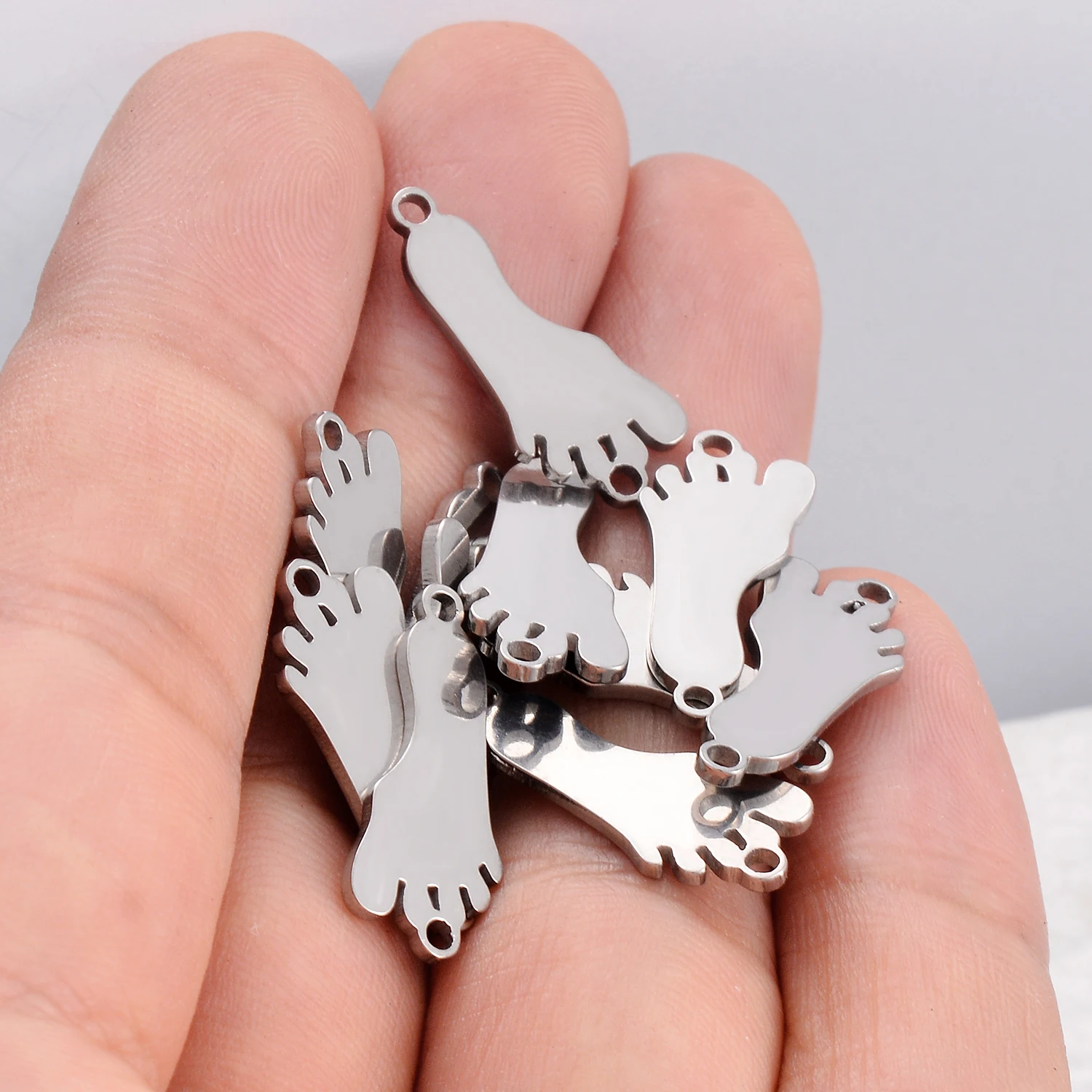 10 шт. детский браслет на ногу из нержавеющей стали Подвески DIY ювелирных изделий