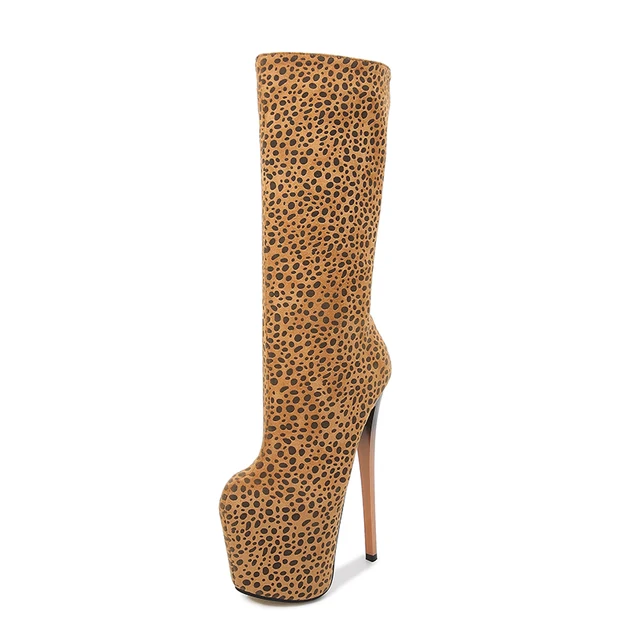 leopard knee high boots