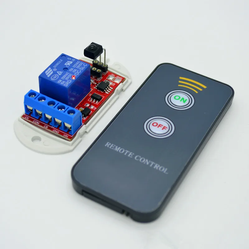 24V 1 Channel Infrared Switch Relay Module Board with 2-Button Remote Controller