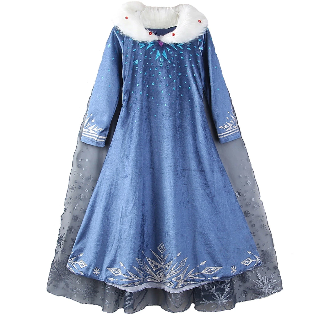 «Холодное сердце» 2 платье Эльзы для девочек вечерние платья Косплэй одежда на год Анна Снежная королева на день рождения платье принцессы Детский карнавальный костюм
