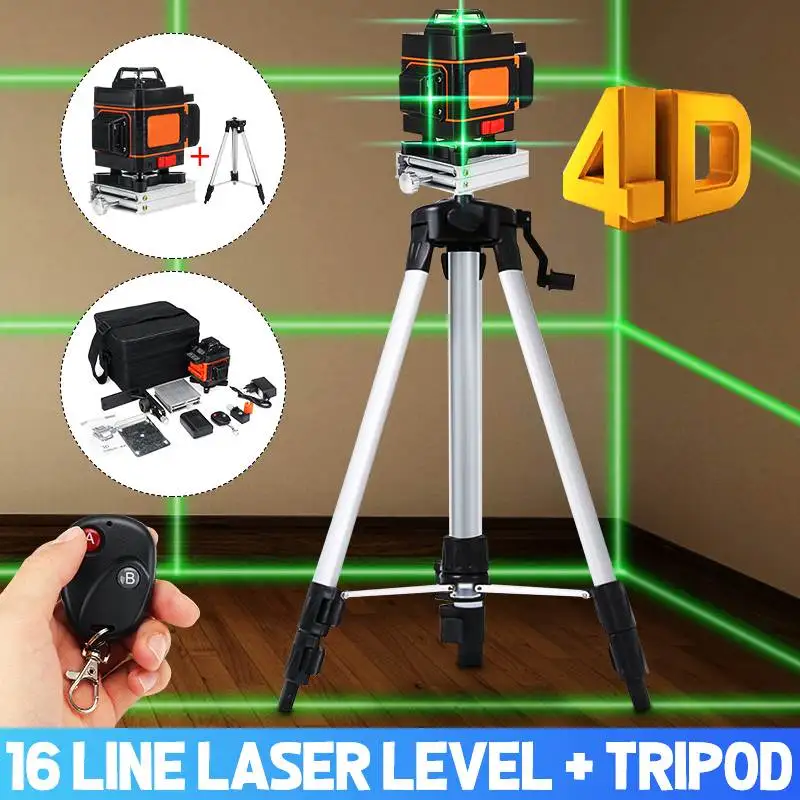 Самонивелирующийся горизонтальный и вертикальный лазерный уровень 4D 16 линий