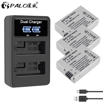 

Palo 3pcs LP-E8 battery pack+LPE8 LP E8 camera Battery charger for Canon EOS 550D 600D 650D 700D X4 X5 X6i X7i T2i T3i