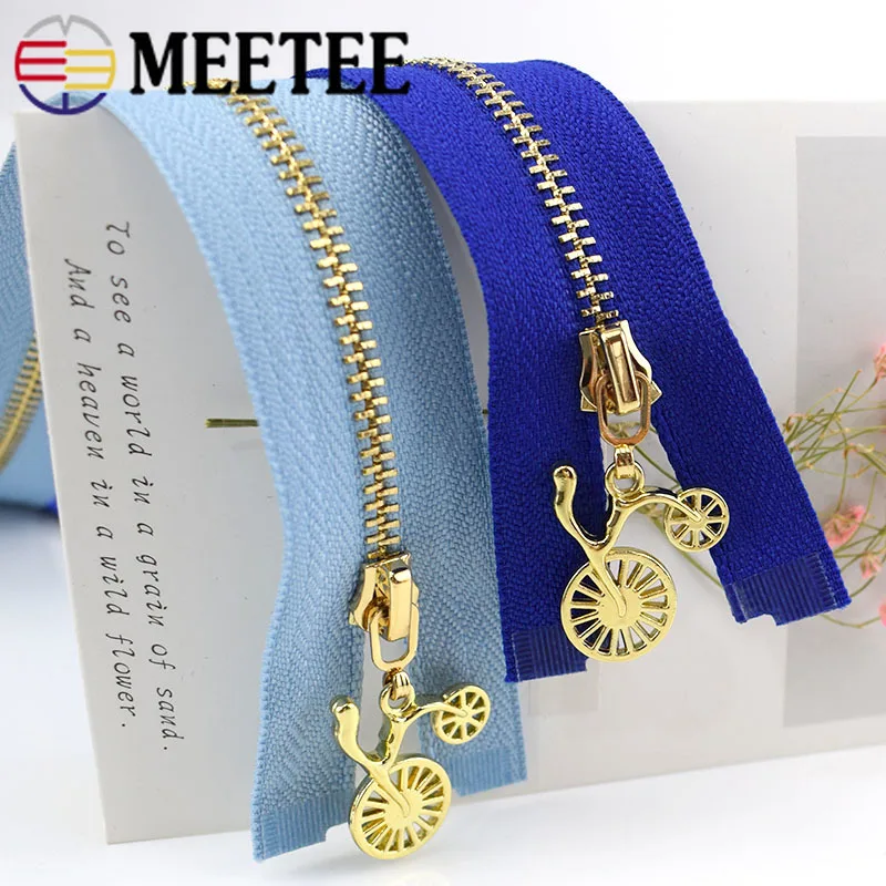 Meetee 2 5 шт. в партии 3 #40/50/60/70 см золотая металлическая молния с открытым концом DIY