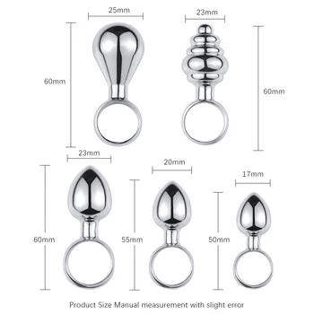 EXVOID Vagina Open G Spot Massager Pussy Plug Anus Dilator Anal Plug Pull Ring Anal Toys for Woman Butt Plug Butplug Metal 4