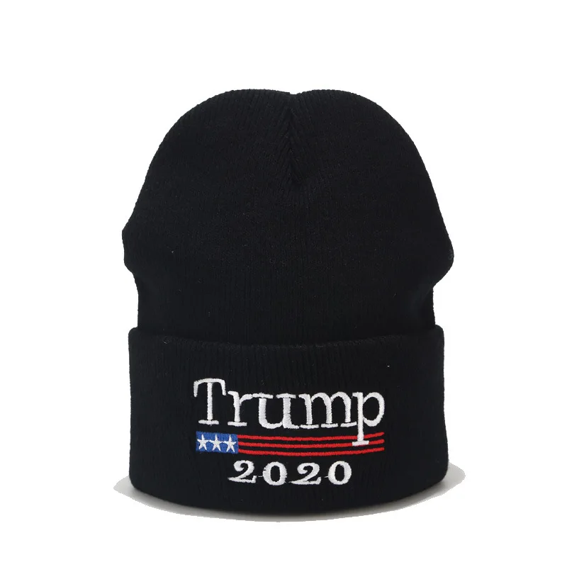 

Beanies Bonnet Winter Hats Men Short knit Skull Caps Women Trump Embroidery Brimless Warm Cuffed Hedging Hat Christmas Gift