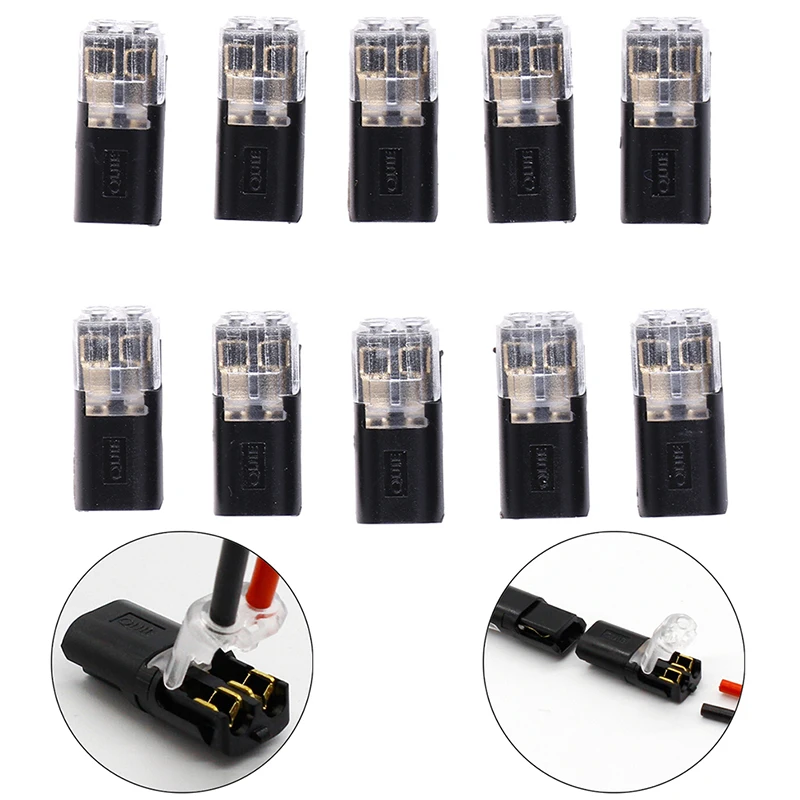 

10pcs 2p Spring Connector Wire With No Welding No Screws Quick Connector Cable Clamp Terminal Block 2 Way Easy Fit For Led Strip