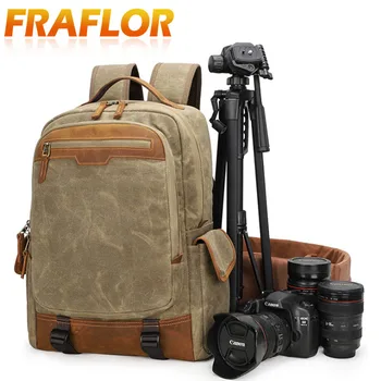 

Large Capacity Retro Batik Canvas Waterproof Photography Lens Bag with Tripod Backpack Durtable for Travel Outdoor Casual Bag
