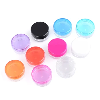 

10pcs 3g 5g Cosmetics Jar Box Makeup Cream Nail Art Bead Storage Pot Container Round Bottle Portable Plastic Transparent Case