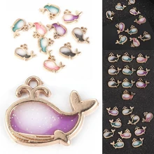 10pcs 15 Misturar Cores oito milímetros Baleia Bonitinho Série Cor Gradiente Esmalte Jewelry Making Pulseira Pingente de Acessórios No Atacado(China)