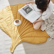 Nordic Style Leaves Cotton Carpet Children Room Home Decoration Ground Mat Photography Props Rug Vloerkleed 3d Carpet
