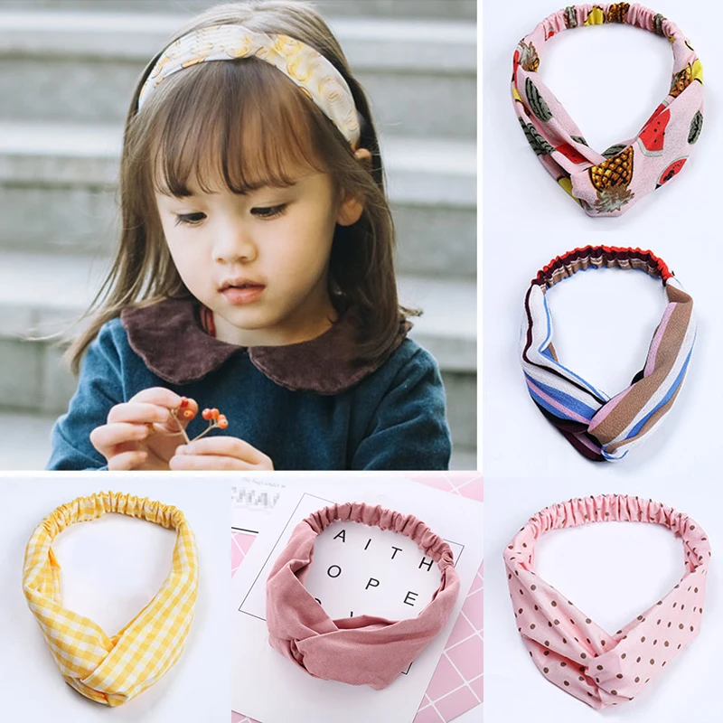 Cute Baby Girl Headbands Twisted Knotted Elastic Kids Hair Bands Turban