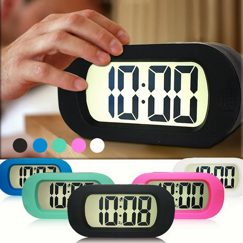 1pc LCD Digital Alarm Clock With Snooze Fuction Weather Forecast Night Light Adjustable Misic Sound Backlight Display | Дом и сад